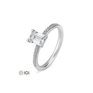 Bild von Ring Emerald-Schliff 1.099 ct. 750/- Weißgold