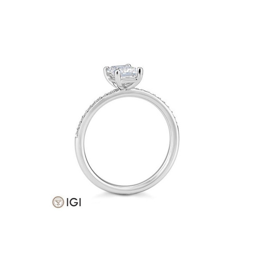 Bild von Ring Emerald-Schliff 1.099 ct. 750/- Weißgold