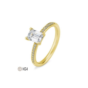 Bild von Ring Emerald-Schliff 1.099 ct. 750/- Gelbgold