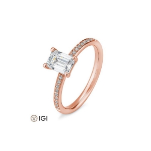 Bild von Ring Emerald-Schliff 1.099 ct. 750/- Rotgold