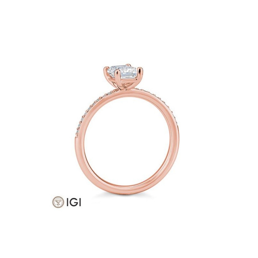 Bild von Ring Emerald-Schliff 1.099 ct. 750/- Rotgold