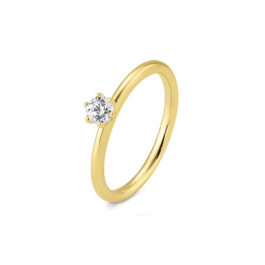 Bild von Verlobungsring Solitär 6 er Krappe 0.25 ct. 750/- Gelbold