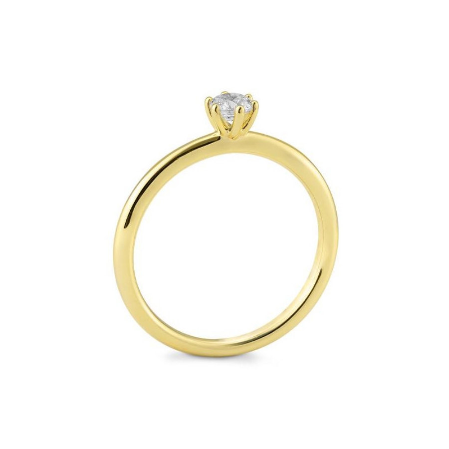 Bild von Verlobungsring Solitär 6 er Krappe 0.25 ct. 750/- Gelbold