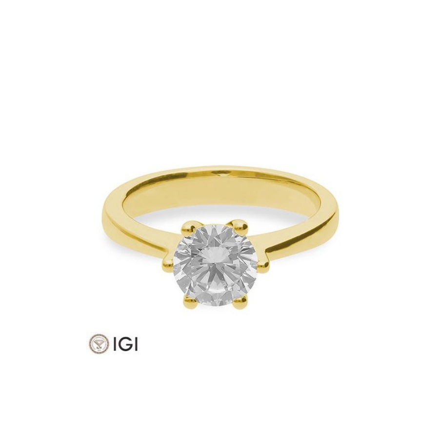 Bild von Verlobungsring Solitär 6 er Krappe 1.50 ct.  585/- Gelbgold