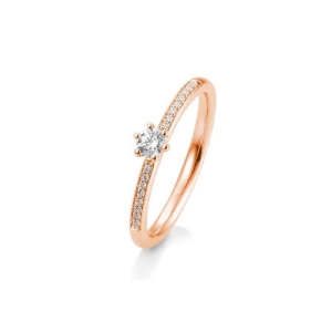 Bild von Verlobungsring Pavé 6er Krappe 0.23 ct. 585/-Rotgold