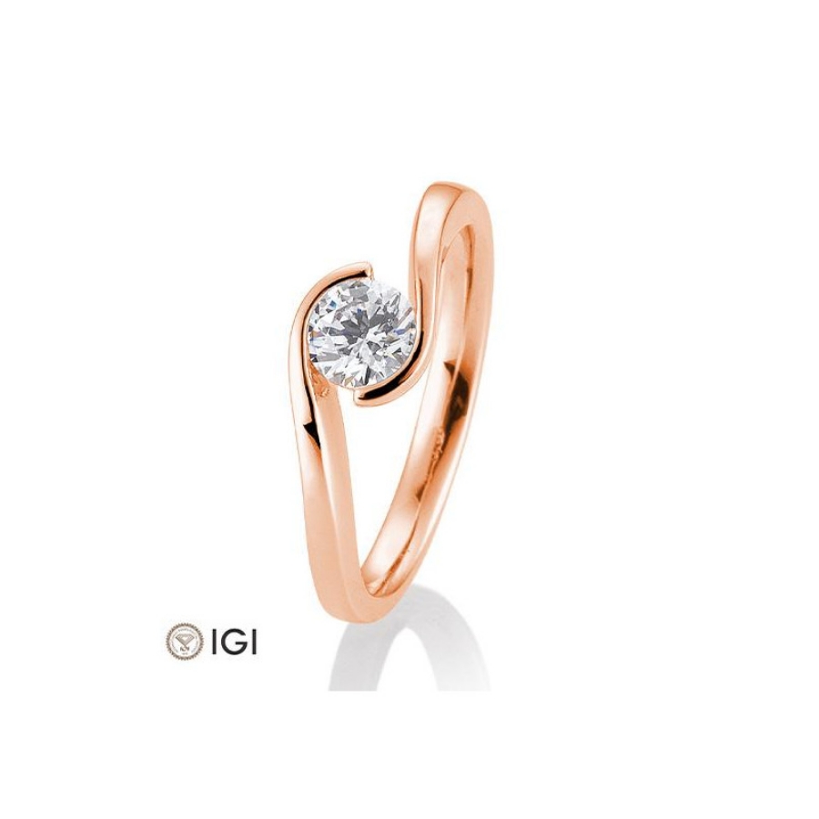 Bild von Verlobungsring Schwung 0.60 ct. 585/-Rotgold