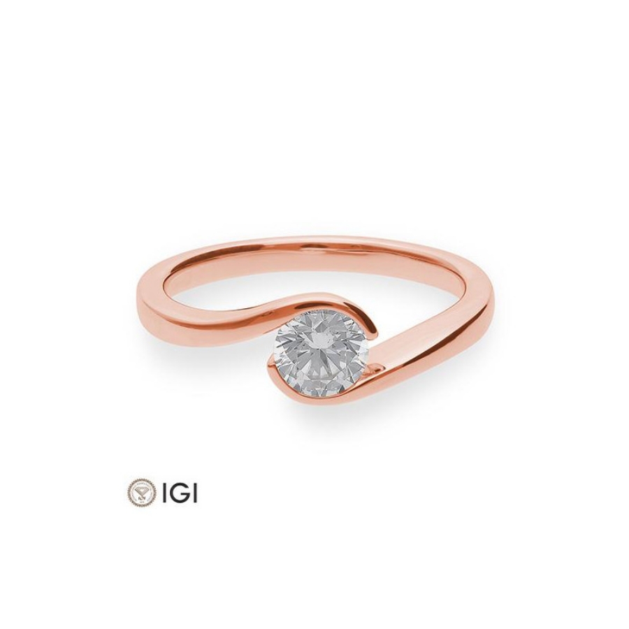 Bild von Verlobungsring Schwung 0.60 ct. 585/-Rotgold