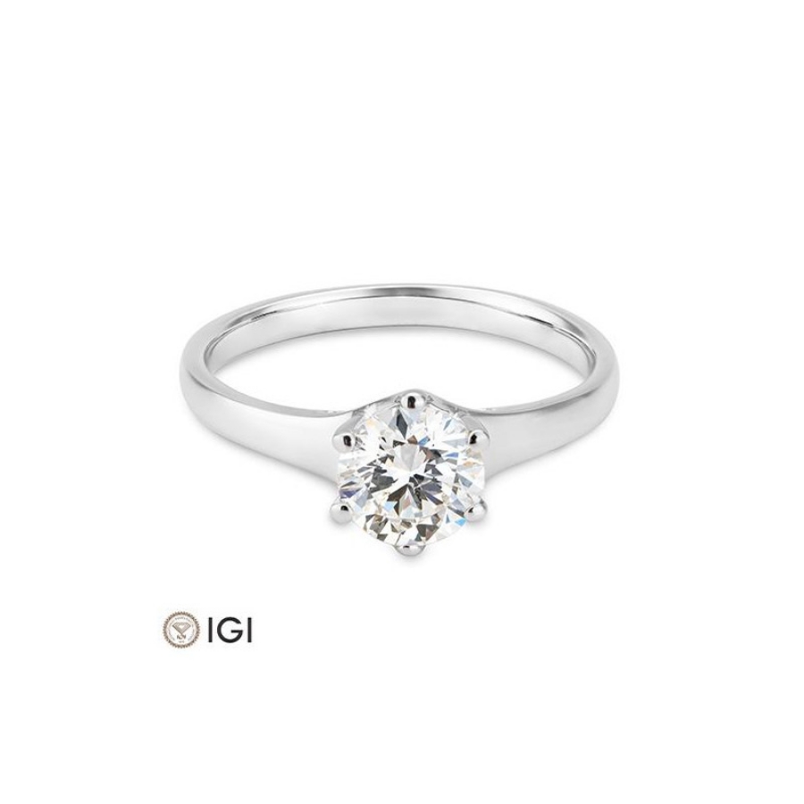 Bild von Verlobungsring Solitär 6 er Krappe 1.00 ct.  750/- Weißgold