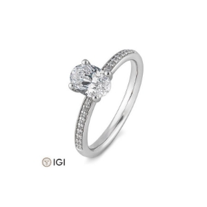 Bild von Verlobungsring Oval-Schliff 1.099 ct. 750/- Weißgold