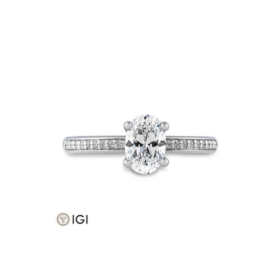 Bild von Verlobungsring Oval-Schliff 1.099 ct. 750/- Weißgold