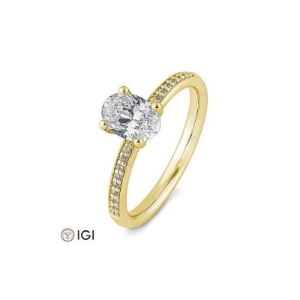 Bild von Verlobungsring Oval-Schliff 1.099 ct. 750/- Gelbgold