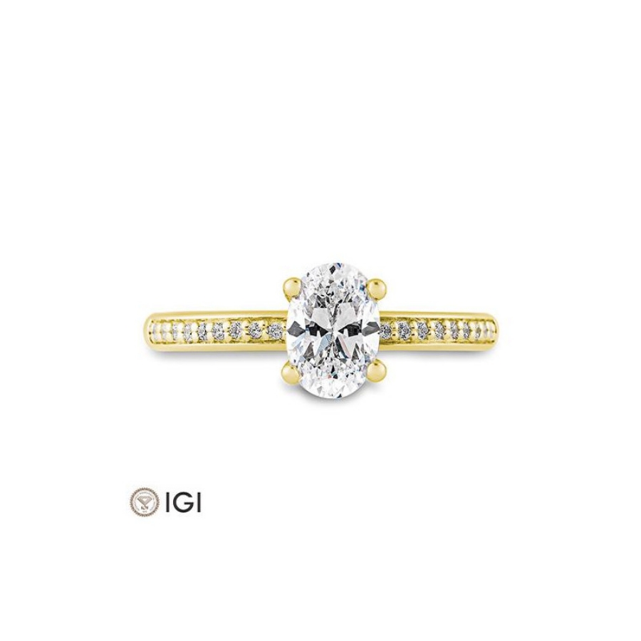 Bild von Verlobungsring Oval-Schliff 1.099 ct. 750/- Gelbgold