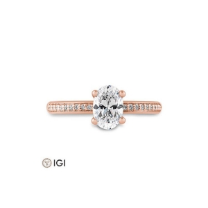 Bild von Verlobungsring Oval-Schliff 1.099 ct. 750/- Rotgold