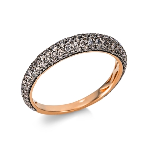 Pavé Ring  18kt Rotgold Fassung schwarz rhodiniert mit 0,81ct Diamanten