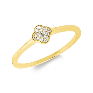 Pavé Ring  18kt Gelbgold mit 0,04ct Diamanten