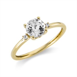 Ring 4er-Krappe 18 kt GG, Fassung rhodiniert