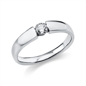 Solitaire Ring  18kt Weißgold mit 0,20ct Diamanten