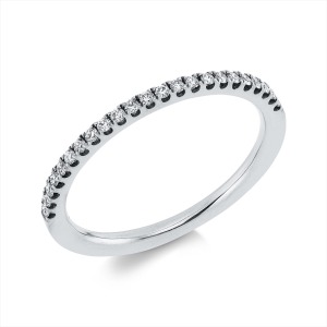 Memoire halb Ring  18kt Weißgold mit 0,16ct Diamanten