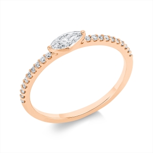 Ring 18 kt GG, Fassung rhodiniert