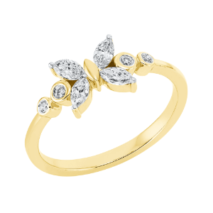 Ring 18 kt GG+WG Schmetterling