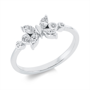 Ring 18 kt GG+WG Schmetterling