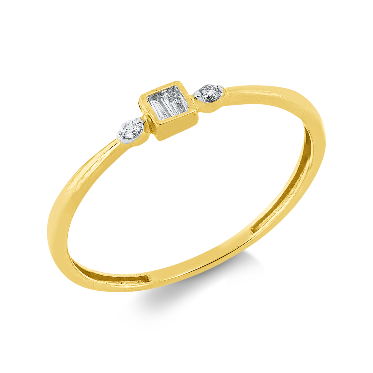 Ring 18 kt GG, Fassung rhodiniert