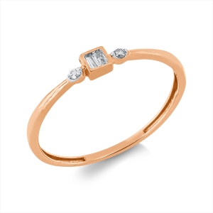Ring 18 kt GG, Fassung rhodiniert