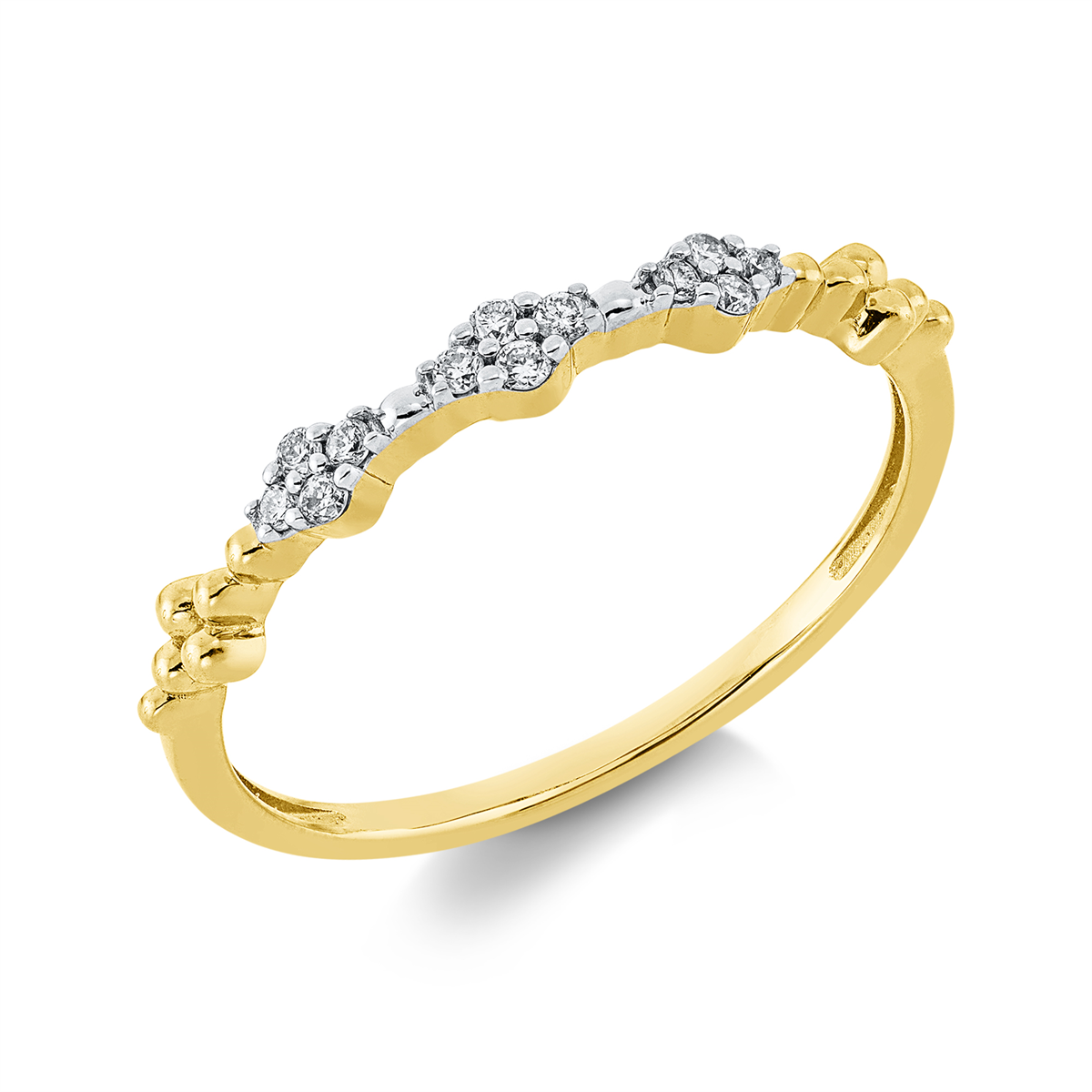 Ring 18 kt GG, Fassung rhodiniert