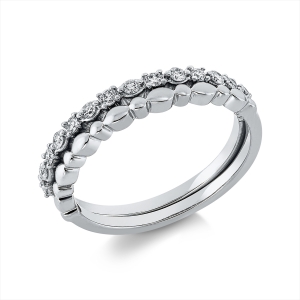 Ring 18 kt GG, Fassung rhodiniert
