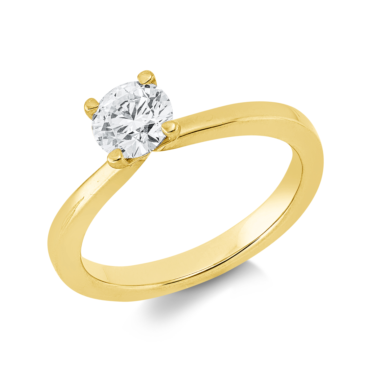 Solitaire Ring 4er-Krappe 18kt Gelbgold GIA7526416561 mit 0,70ct Diamanten