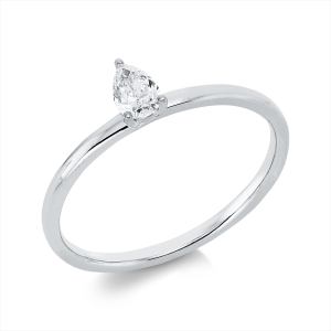 Solitaire Ring 3er-Krappe 18kt Weißgold mit 0,20ct Diamanten
