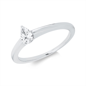 Solitaire Ring 3er-Krappe 18kt Weißgold mit 0,25ct Diamanten