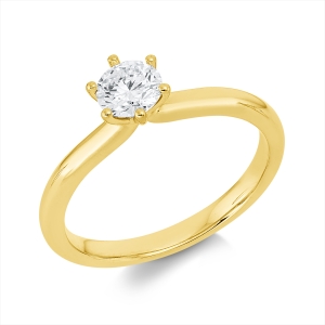 Solitaire Ring 6er-Krappe 18kt Gelbgold GIA1549696374 mit 0,50ct Diamanten