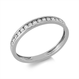 Memoire halb Ring  18kt Weißgold mit 0,21ct Diamanten