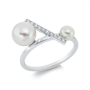 Ring  18kt Weißgold mit 0,10ct Diamanten