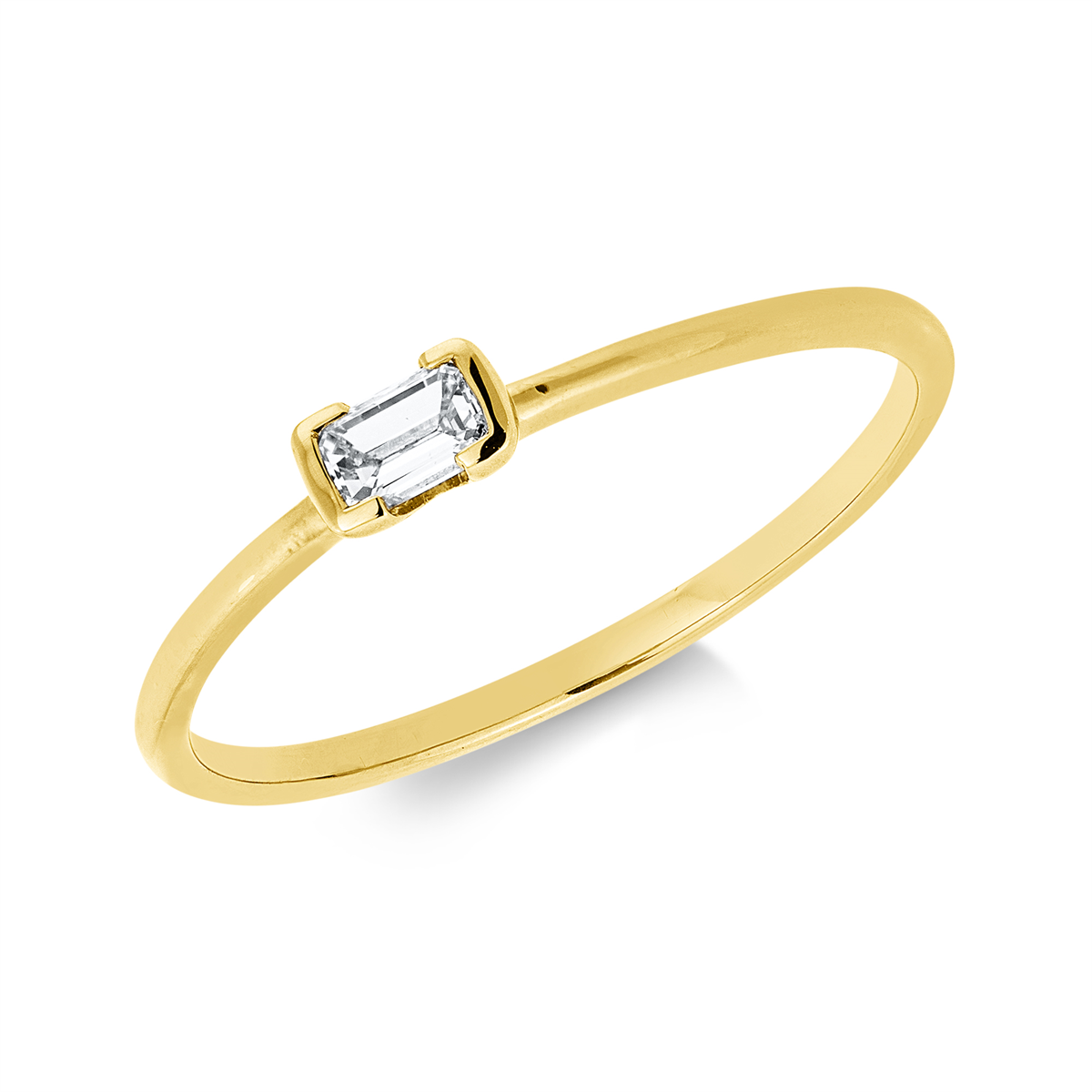 Solitaire Ring  18kt Gelbgold mit 0,16ct Diamanten