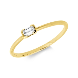 Solitaire Ring  18kt Gelbgold mit 0,16ct Diamanten