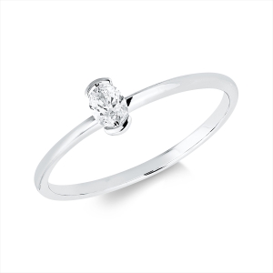 Solitaire Ring  18kt Weißgold mit 0,15ct Diamanten