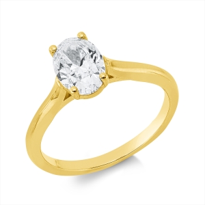 Solitaire Ring 4er-Krappe 18kt Gelbgold GIA5513338621 mit 1,30ct Diamanten