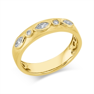 Ring Zarge 14 kt GG, mattiert