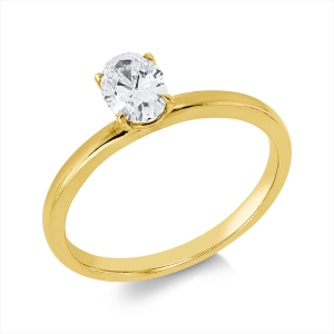 Solitaire Ring 4er-Krappe 18kt Gelbgold mit 0,52ct Diamanten