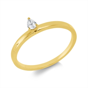 Solitaire Ring 3er-Krappe 18kt Gelbgold mit 0,09ct Diamanten