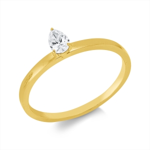 Solitaire Ring 3er-Krappe 18kt Gelbgold mit 0,20ct Diamanten
