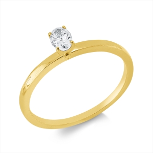 Solitaire Ring 4er-Krappe 18kt Gelbgold mit 0,23ct Diamanten