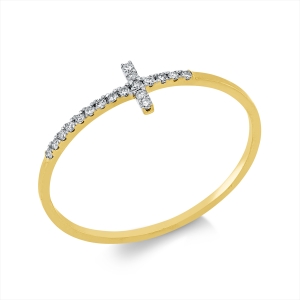 Ring 18 kt GG+WG Kreuz