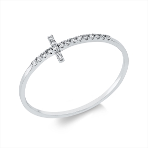 Ring 18 kt GG+WG Kreuz