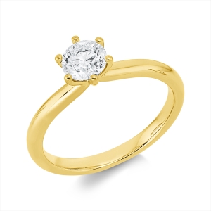 Solitaire Ring 6er-Krappe 18kt Gelbgold GIA7538474174 mit 0,70ct Diamanten