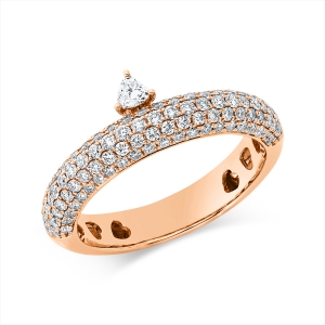 Pavé Ring  18kt Rotgold mit 0,88ct Diamanten