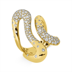 Pavé Ring  18kt Gelbgold mit 1,54ct Diamanten