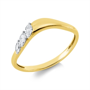Ring 18 kt GG+WG, Fassung rhodiniert